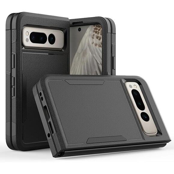Black Google Pixel Z Fold Case 5G Shockproof Heavy Duty Case - Picture 1 of 8
